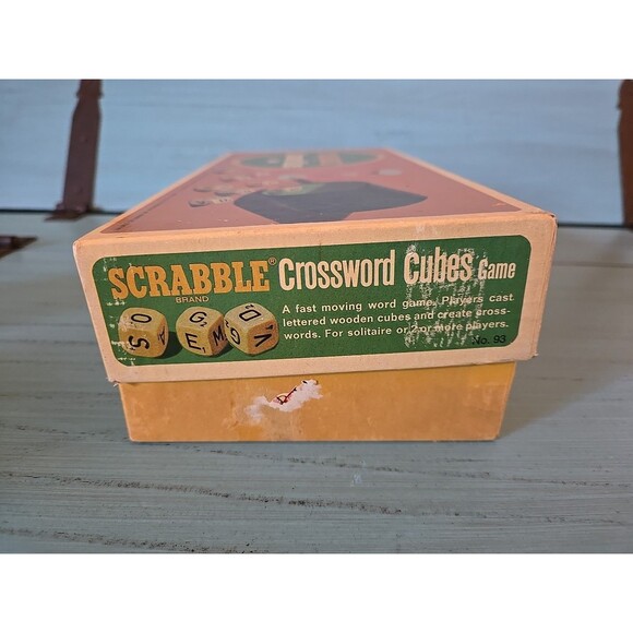 Vintage Scrabble Crossword Cubes Game 1964 Selchow & Righter w/ Timer and Shaker - Picture 3 of 7